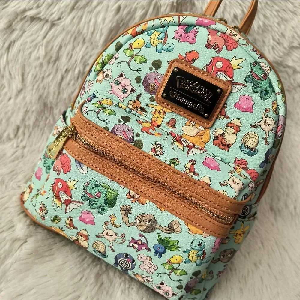 Loungefly Pokémon 151 Generation Teal Mini Backpack and Wallet